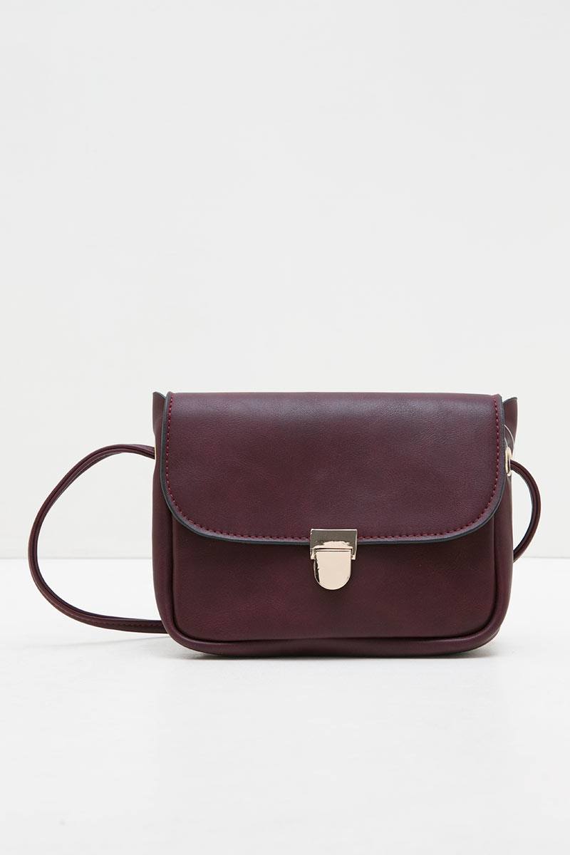 maroon satchel