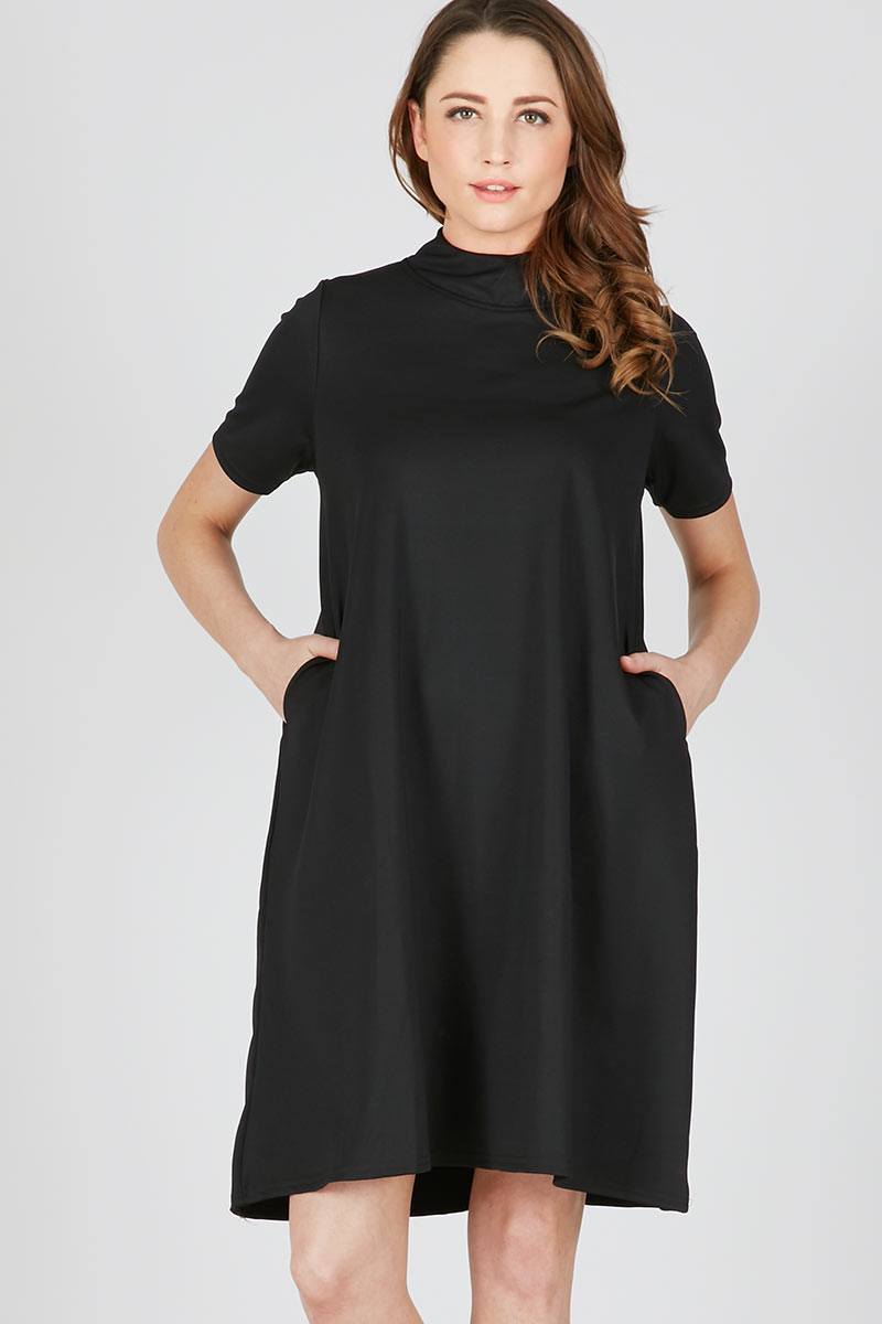 black short sleeve dress