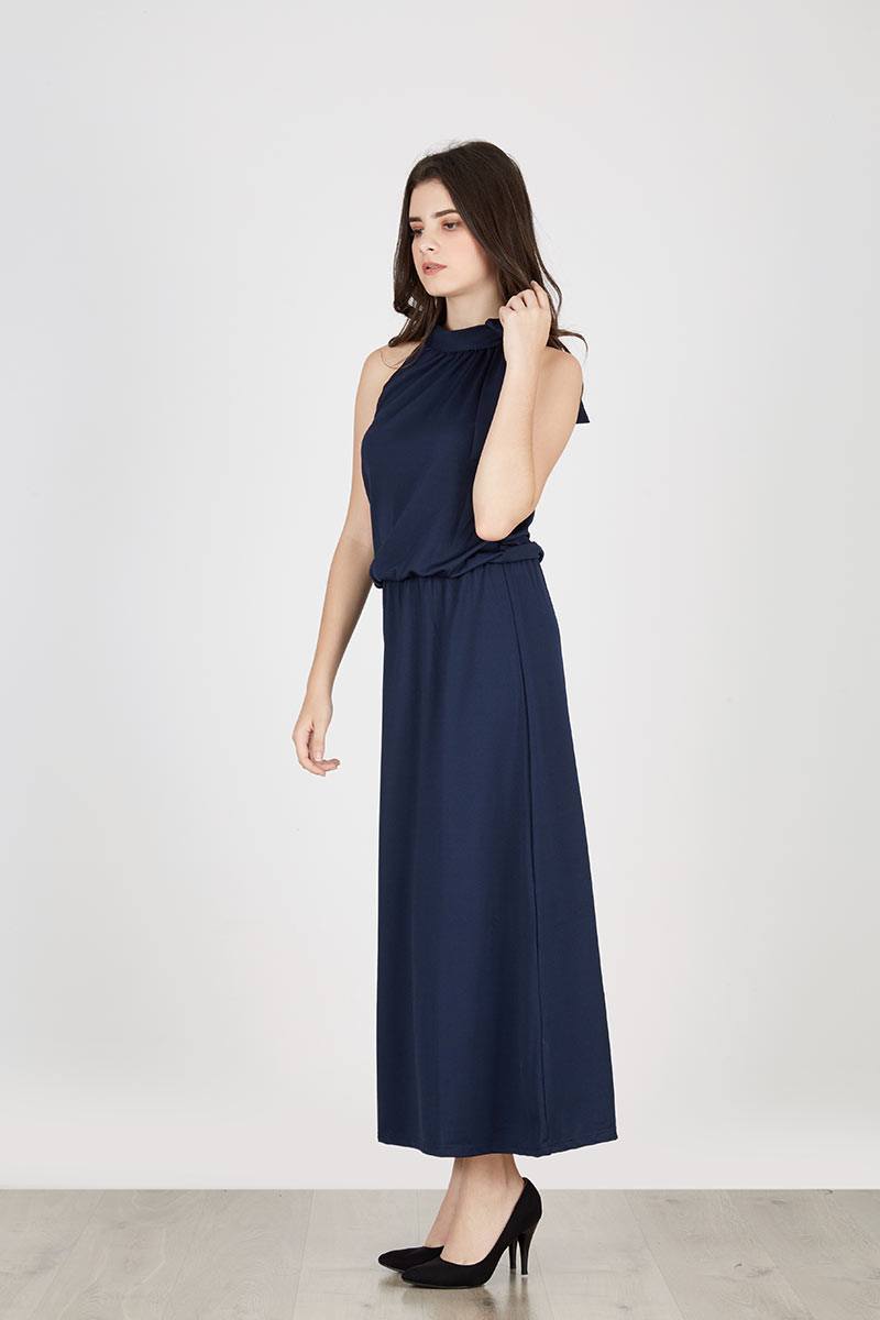 Sell RX Halter Neck Maxi Dress Navy 