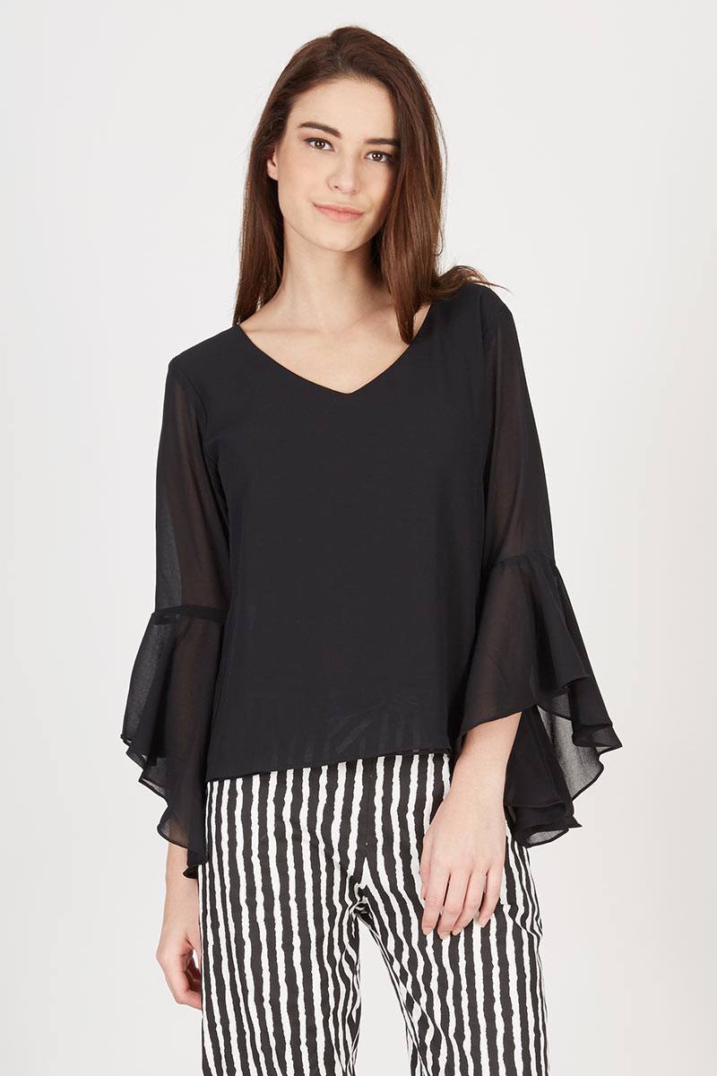 Sell TS Bell Sleeve Blouse Black Tops 