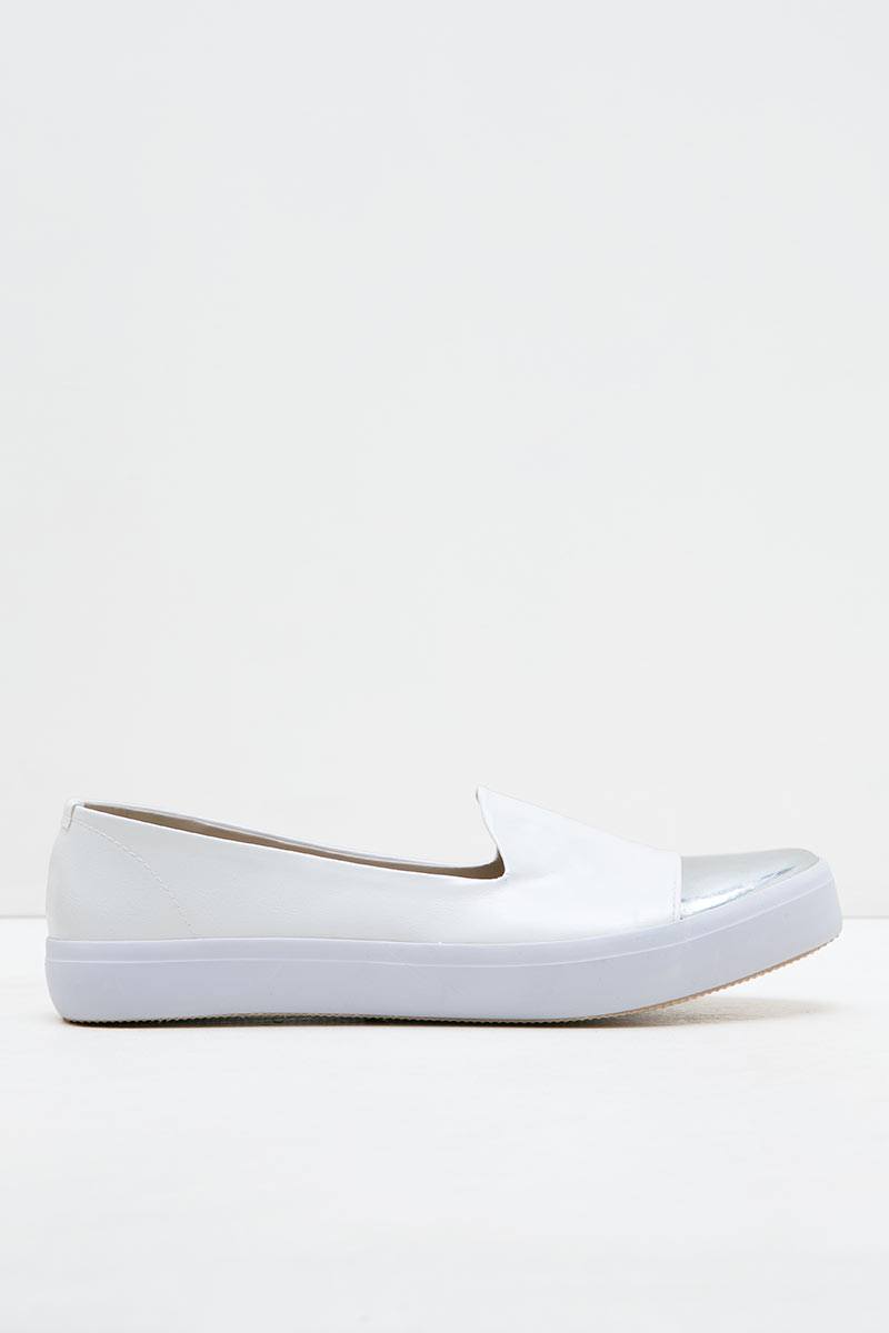 white slip on platform shoes