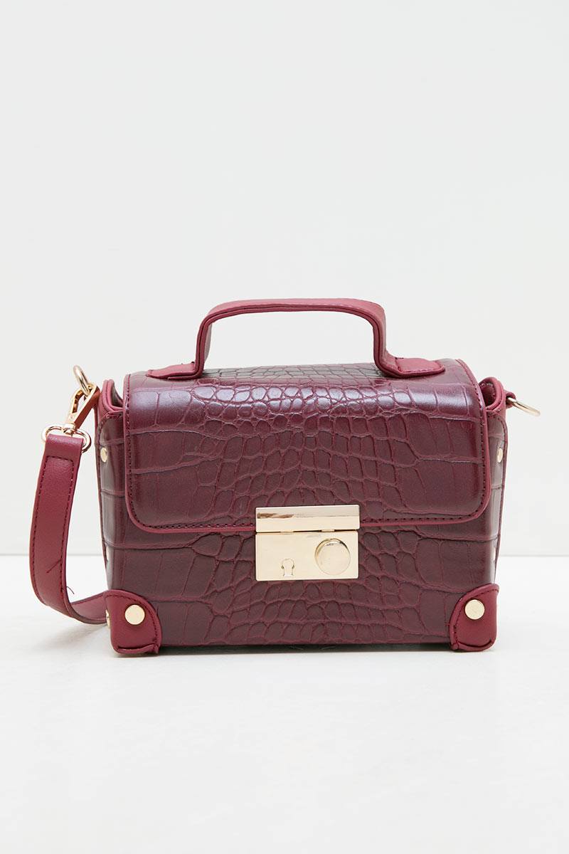 maroon satchel