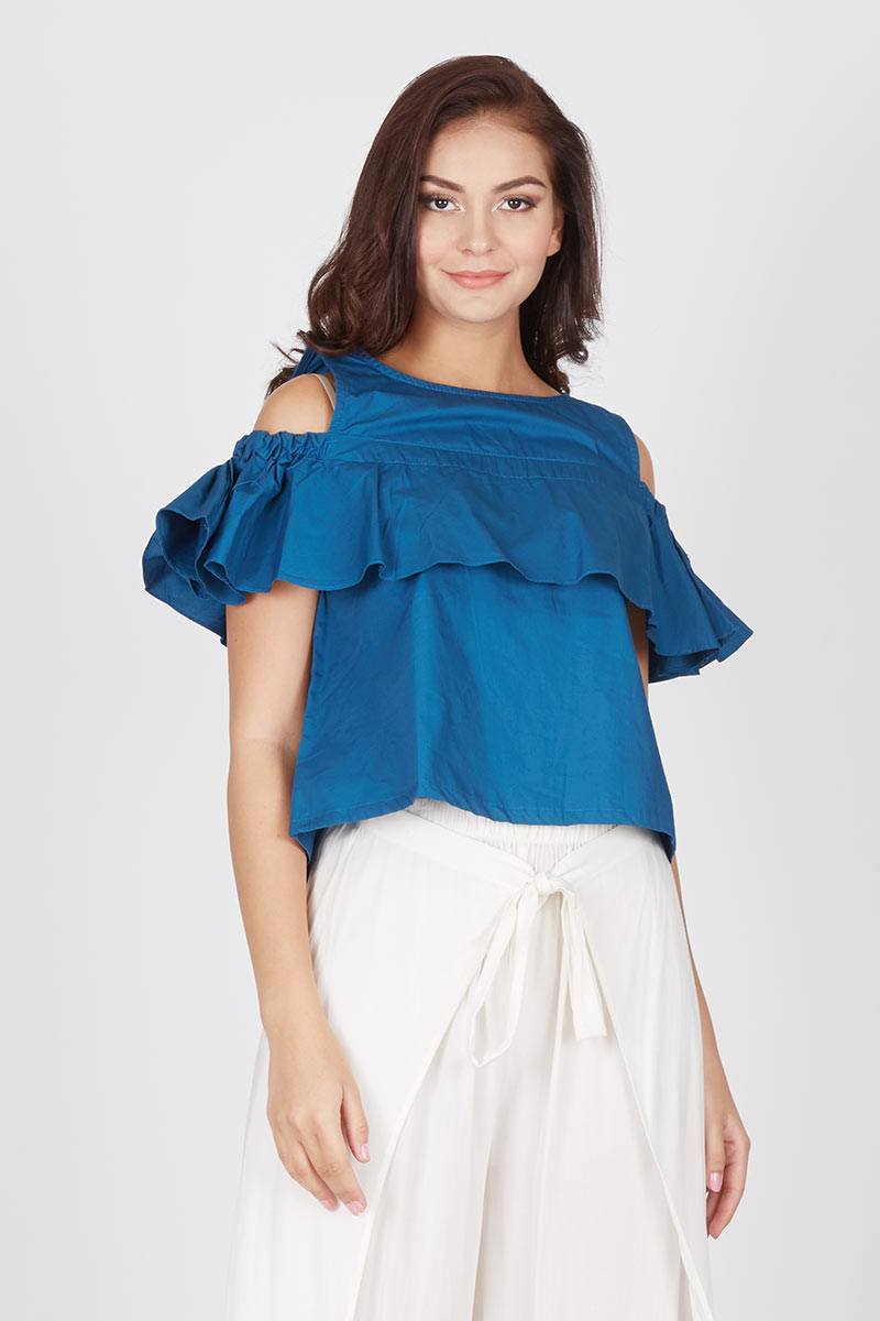 Sell Ersala Dark Blue Cut Out Top Tops 