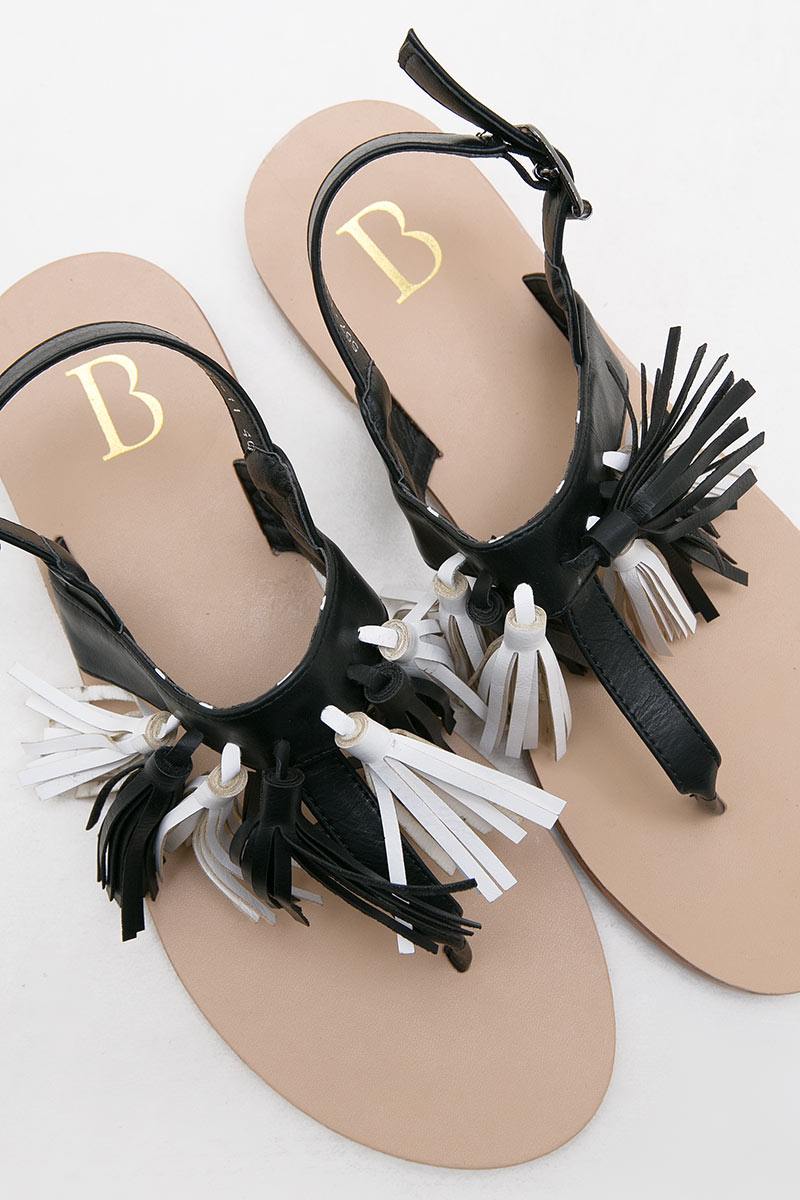 Sell Clara Sandals BLACK WHITE Shoes | Berrybenka.com