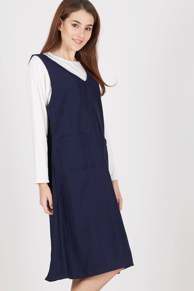 navy overall dress