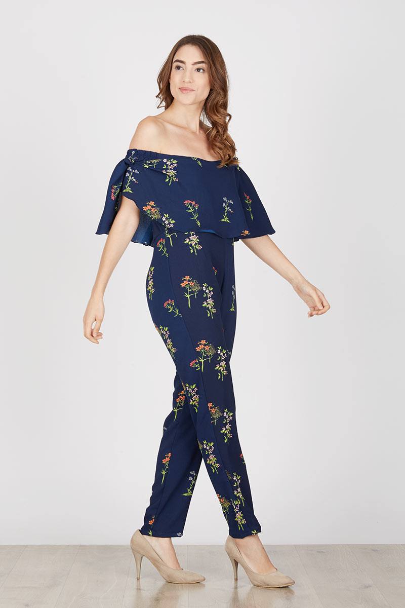 Sell Istera Navy Off Shoulder Jumpsuit 
