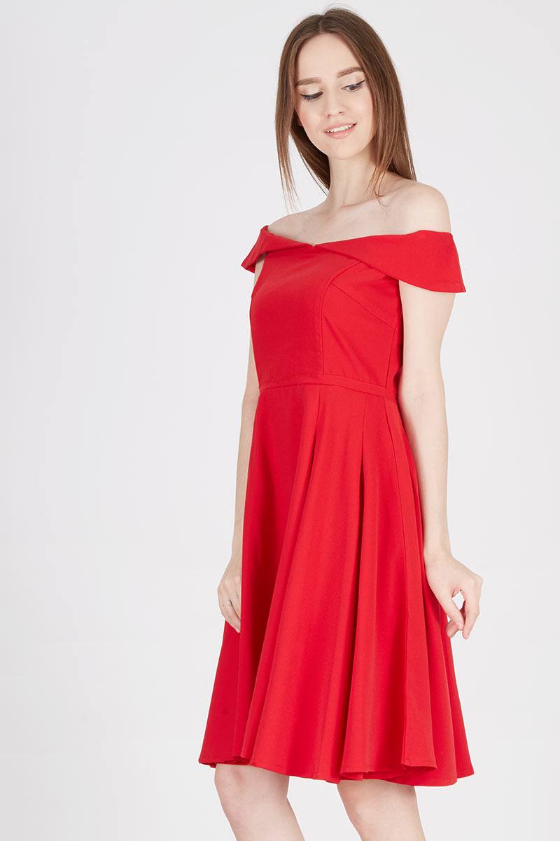 Sell Luselle Off Shoulder Dress Red 