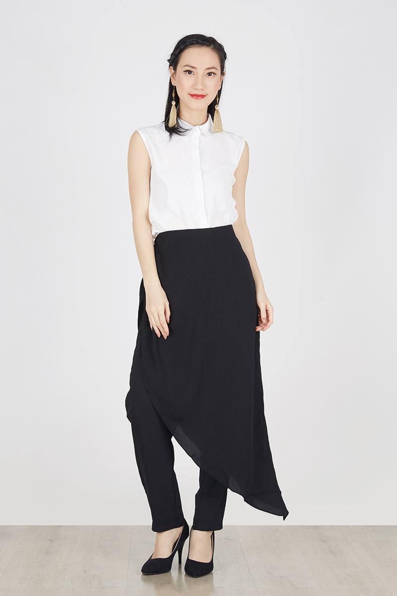 Double Layer Pants in Black