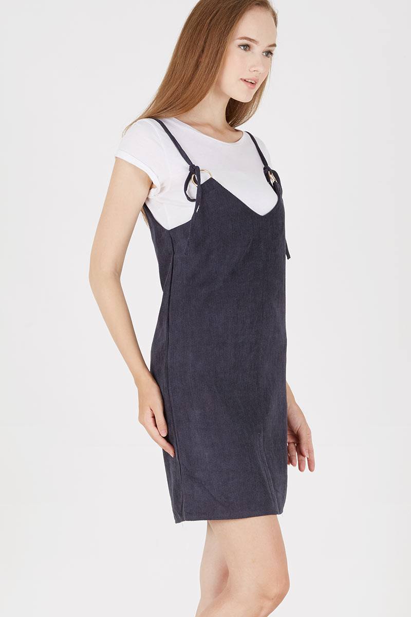 navy overall dress