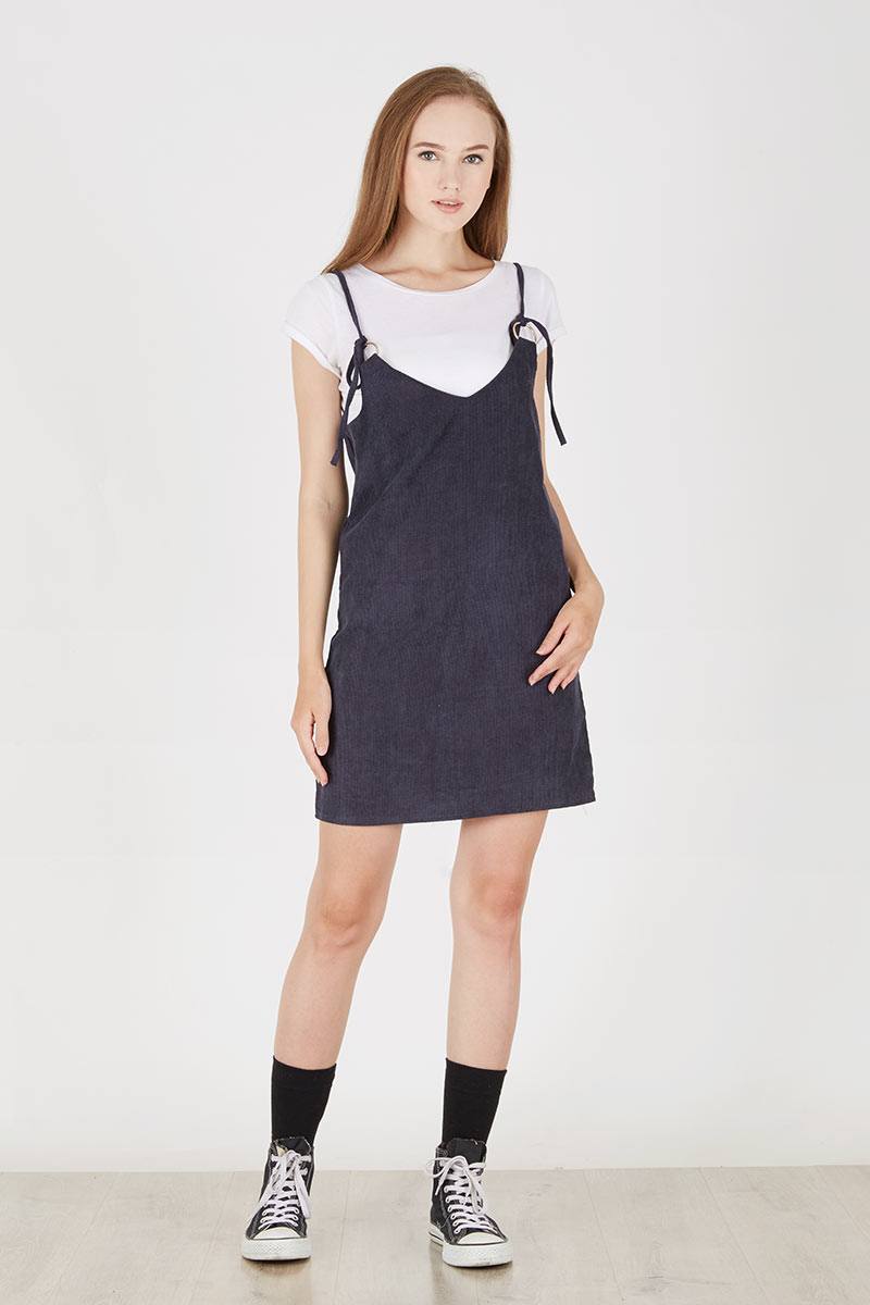 navy overall dress