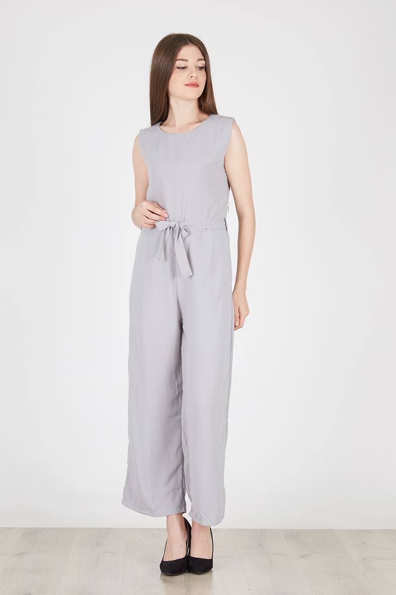 Sell Iza Gray Wide Jumpsuit Jumpsuit 