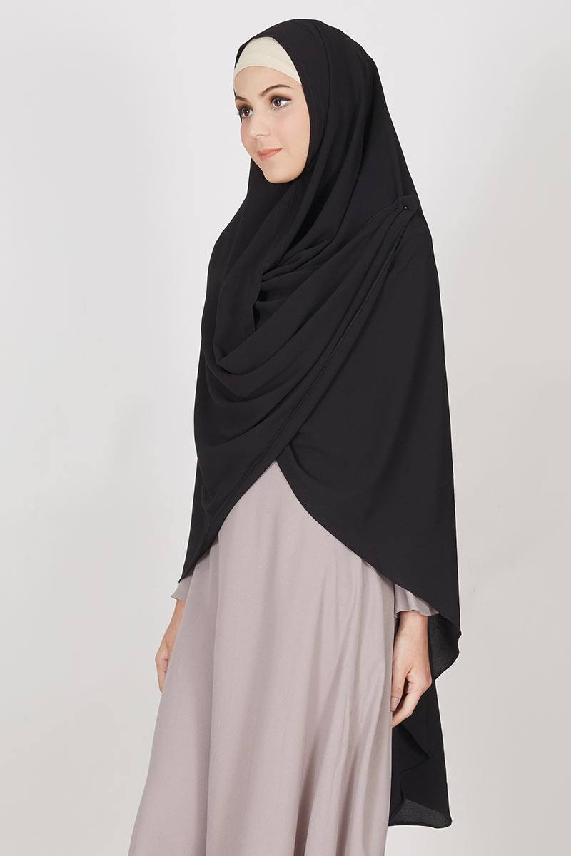 Sell Gaia Khimar  Black Hijab essential Hijabenka com