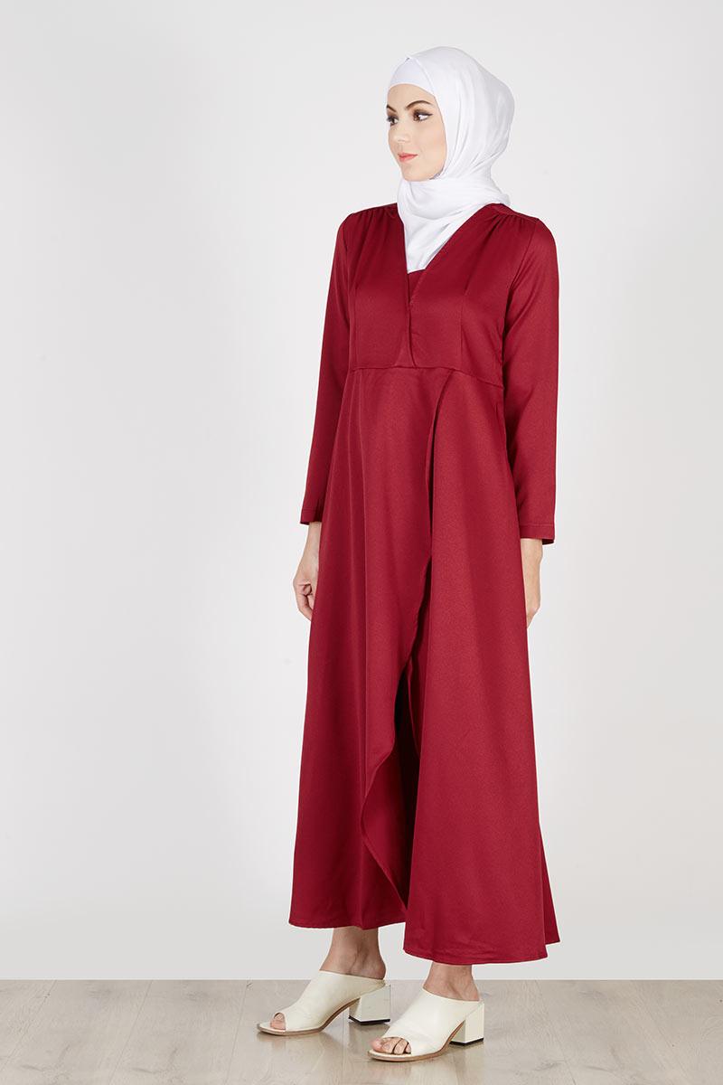 Sell Jara Dress Maroon Dresses-and-jumpsuit  Hijabenka.com