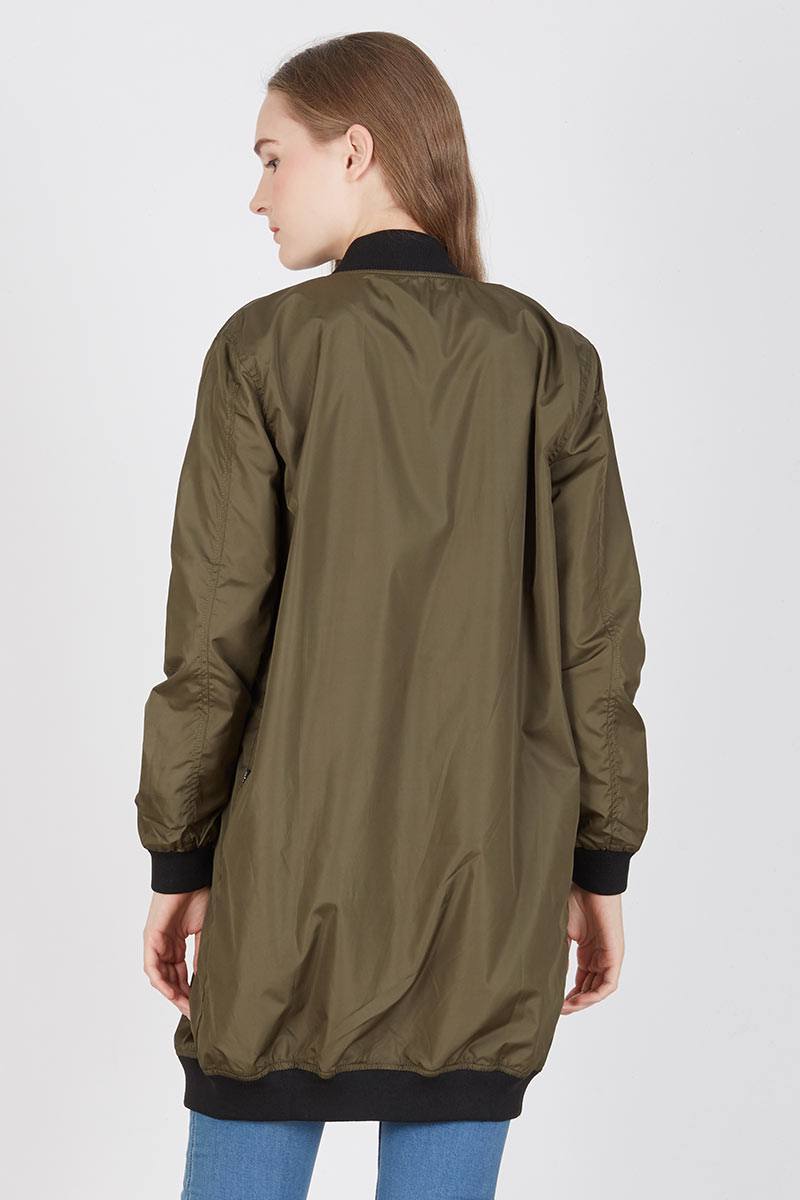 long green bomber jacket