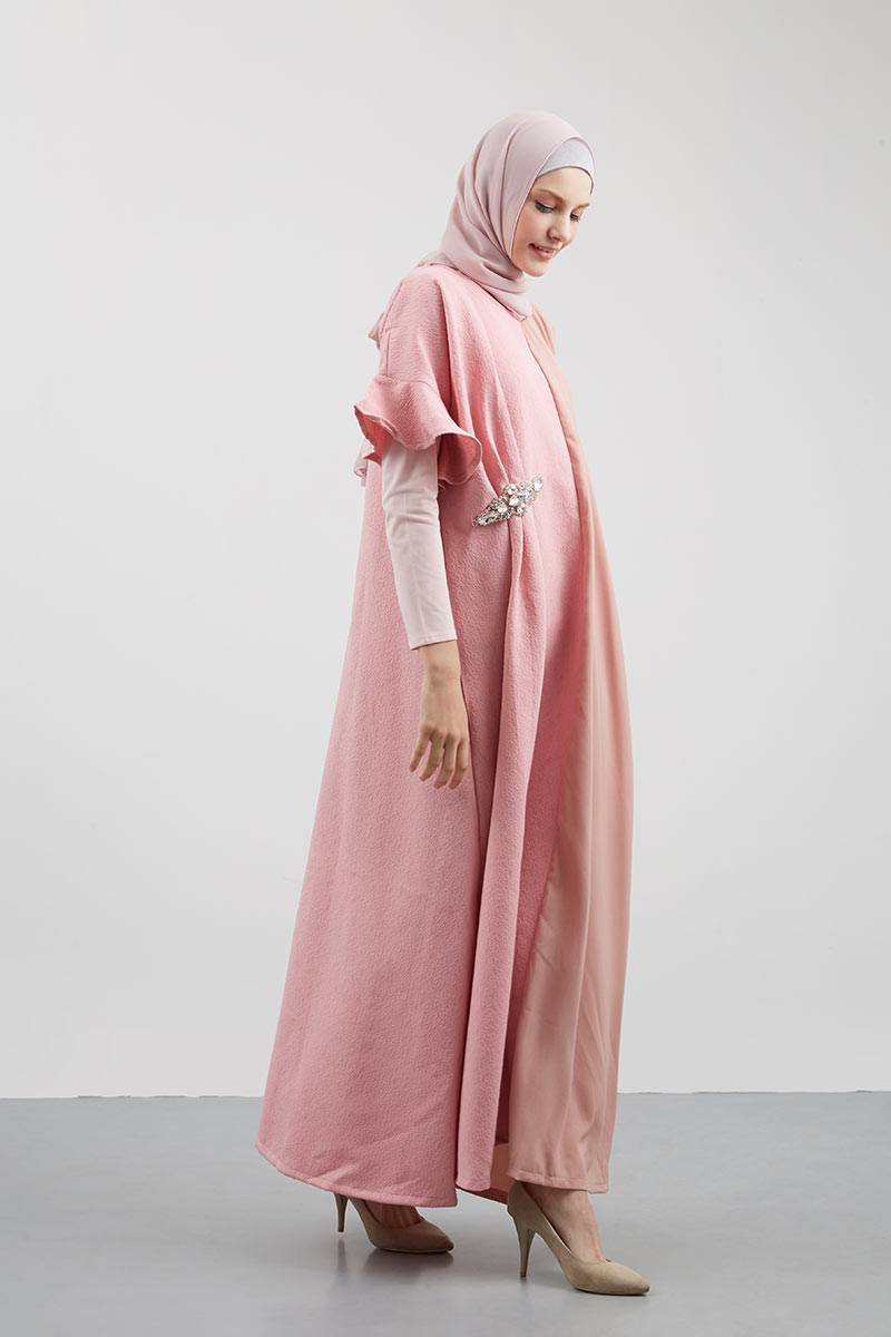 kaftan pink hijab