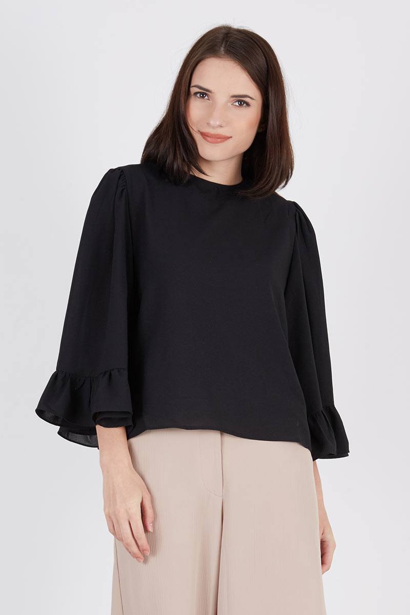Sell Pernia Flare Sleeve Top Black Tops 