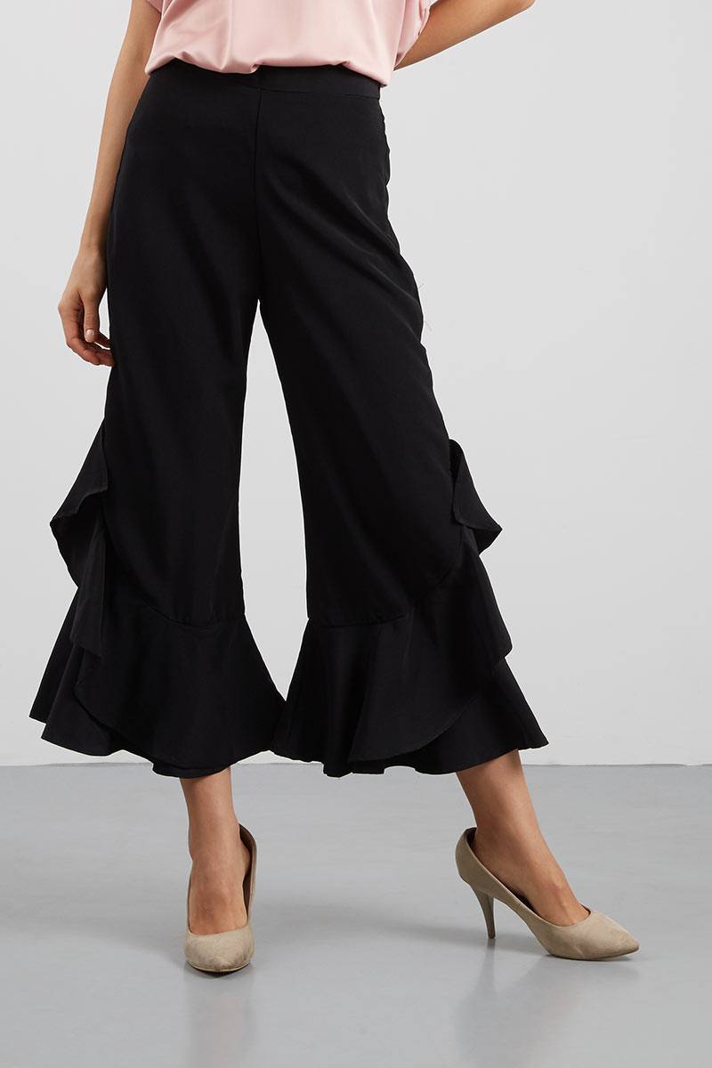 Sell Solly Ruffle Pants Black Long 