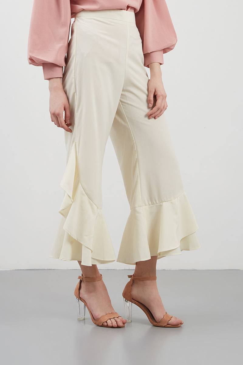 Sell Solly Ruffle Pants White Long 