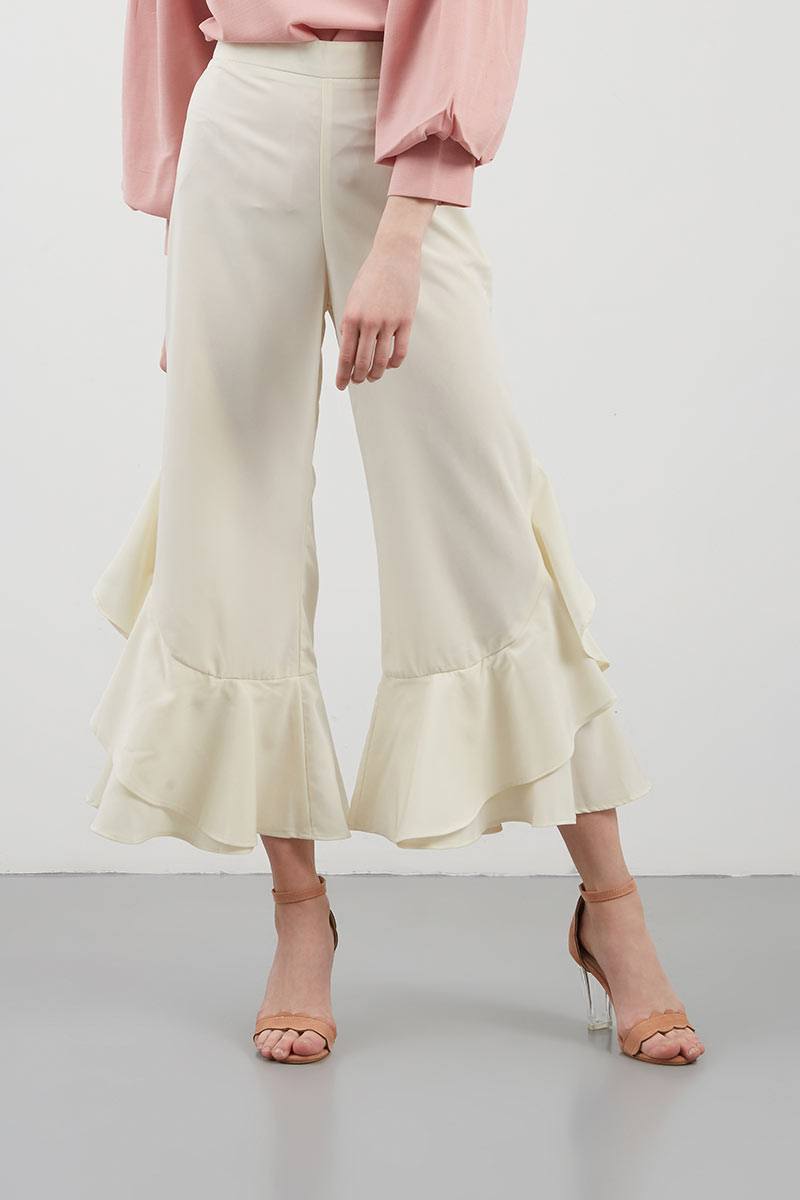 Sell Solly Ruffle Pants White Long 