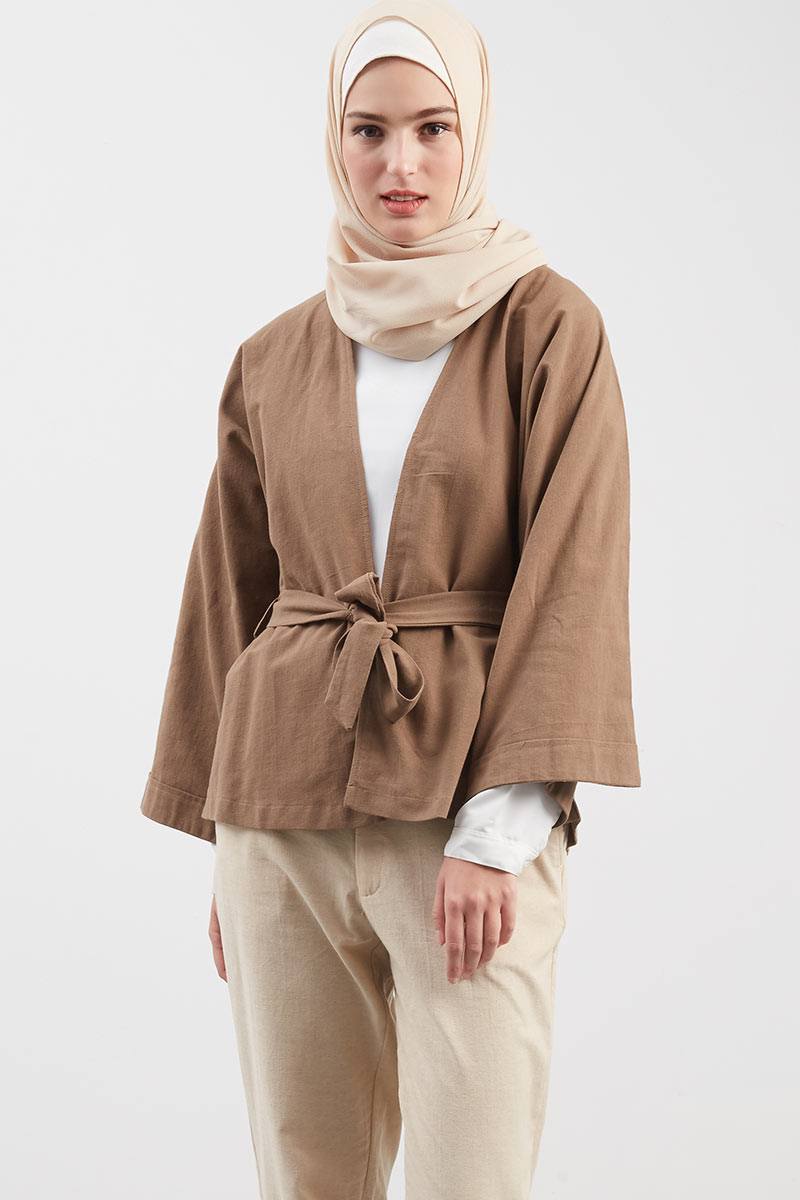 Sell Yuvia Kimono Cardigan Brown Outerwear Hijabenka