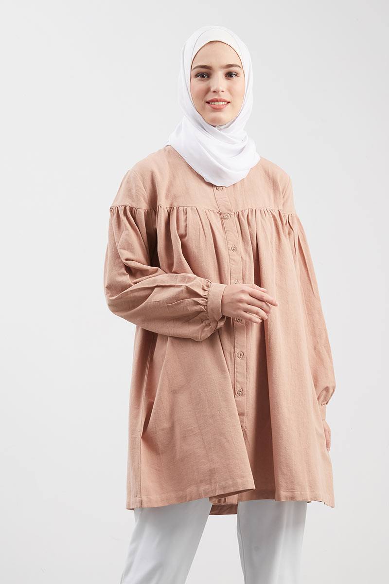 Sell Yumi Long Cardigan Beige Tops  Hijabenka.com