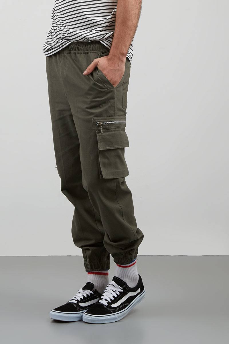 olive green joggers mens outfit