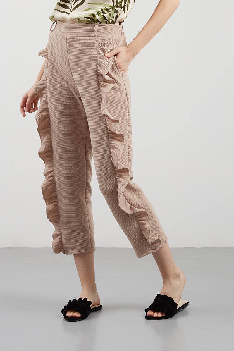 Sell SIDE RUFFLE PANTS Long-pants 