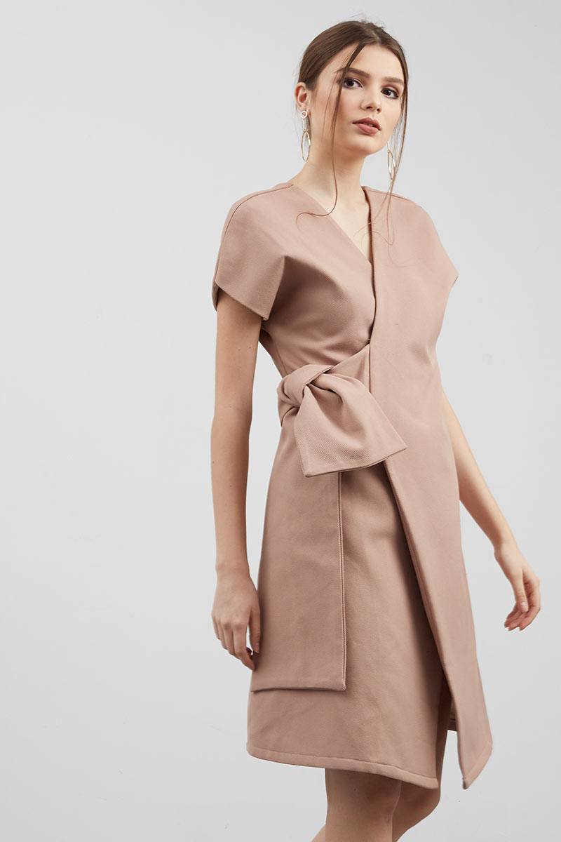 Sell Daimy Wrap Dress Brown Mini-dresses | Berrybenka.com