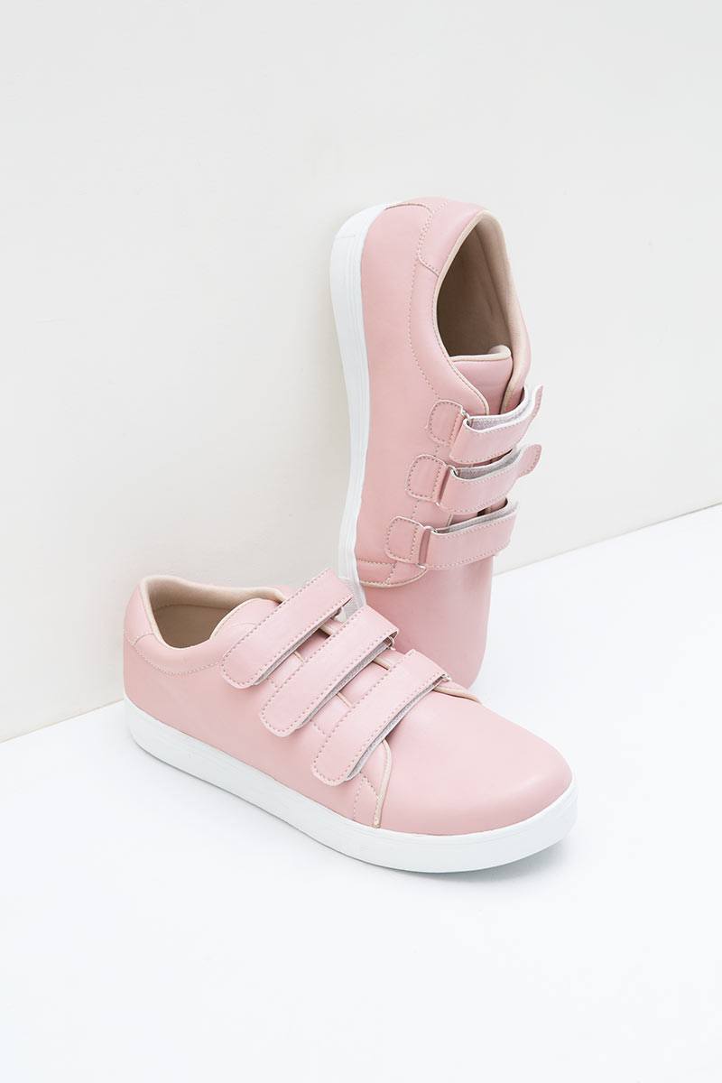 soft pink sneakers