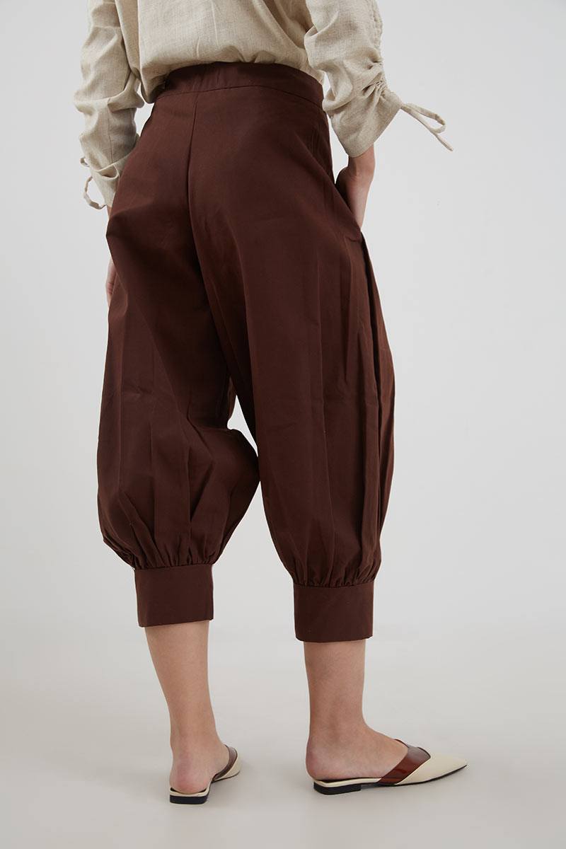 Sell Araya Twill Buttoned Pants Brown 