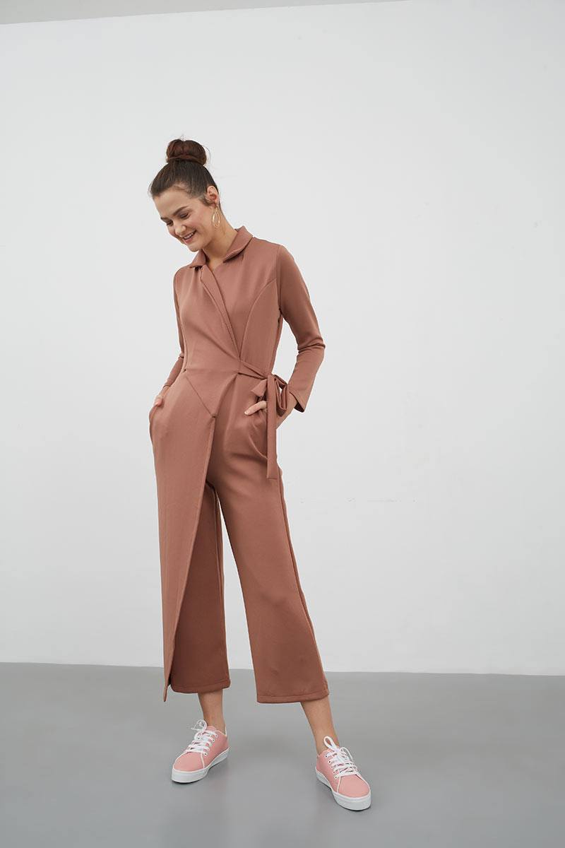 Sell Naftha scuba jumpsuit brown 