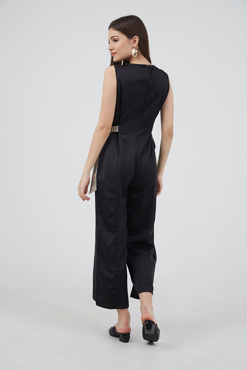 Sell Lynnes Gold Belt Jumpsuit Black Jumpsuit