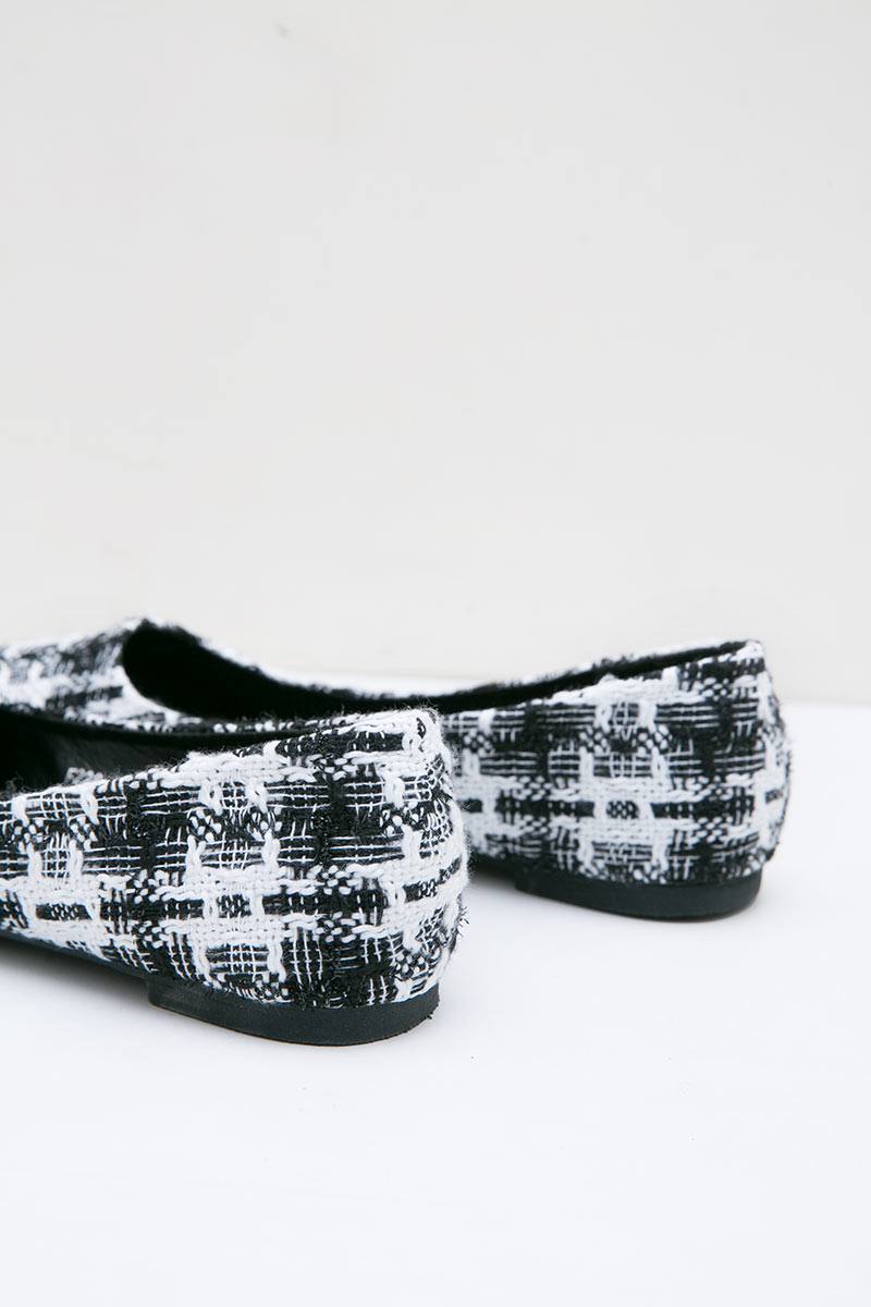 Sell Junee Octarina Tweed Flats Black White Flats 