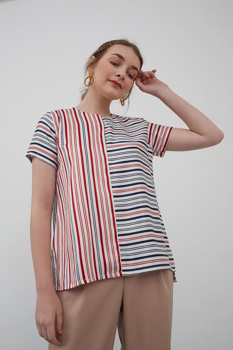 Sell Orlince Stripe Top red blue Navy Blouse  Berrybenka.com
