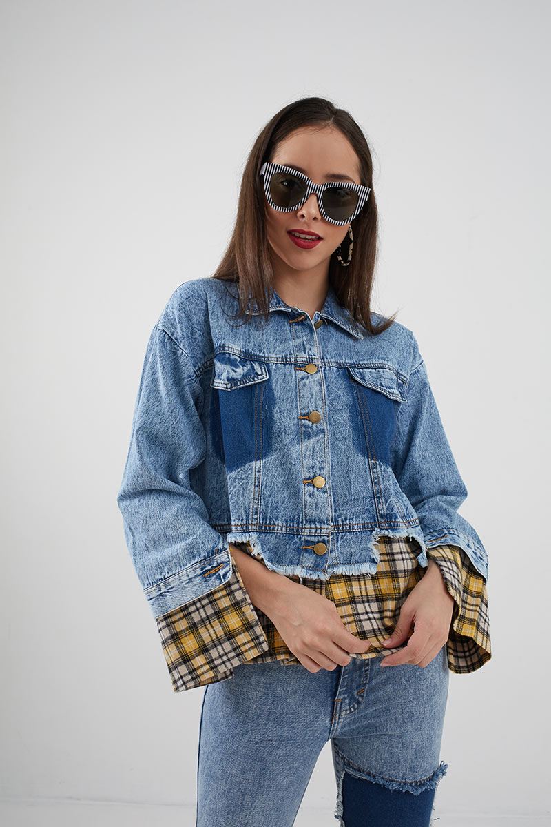 plaid blue jacket