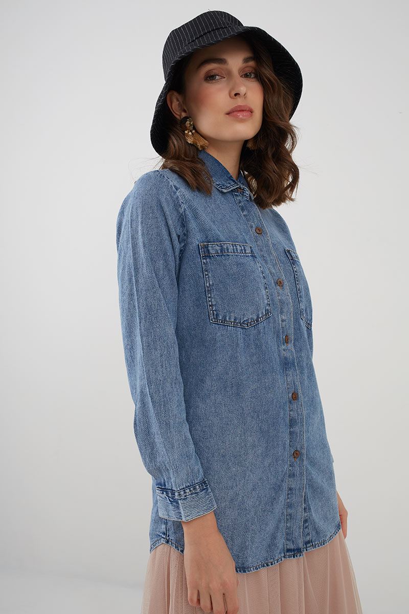 Sell Daffi Denim Shirt Dark Blue Women 