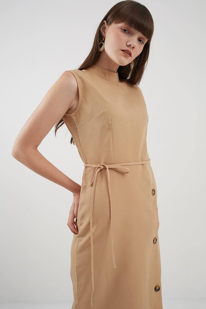 Sell Renita Simple Layer Dress Brown Midi dresses 