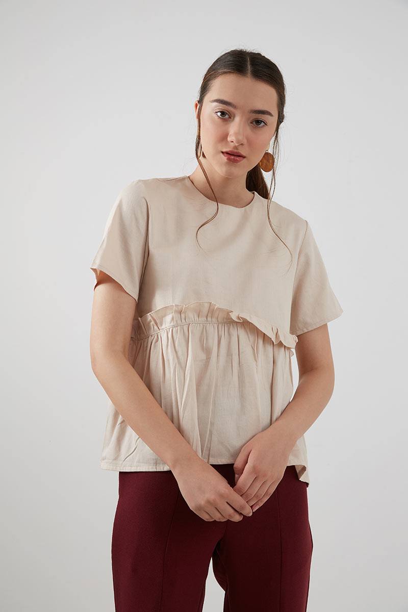 Sell Vioncy Ruffle Blouse Cream Tops 