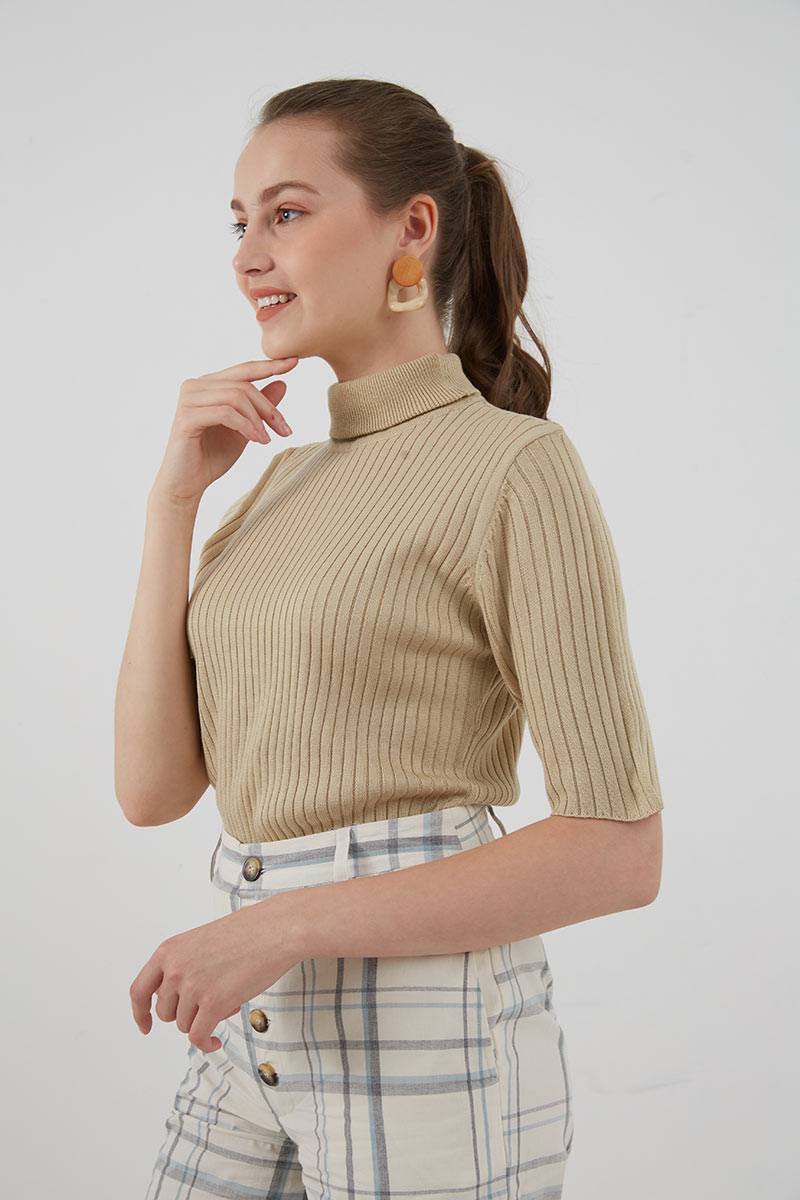 Sell Brilly Basic Sweater Beige Sweaters  Berrybenka.com