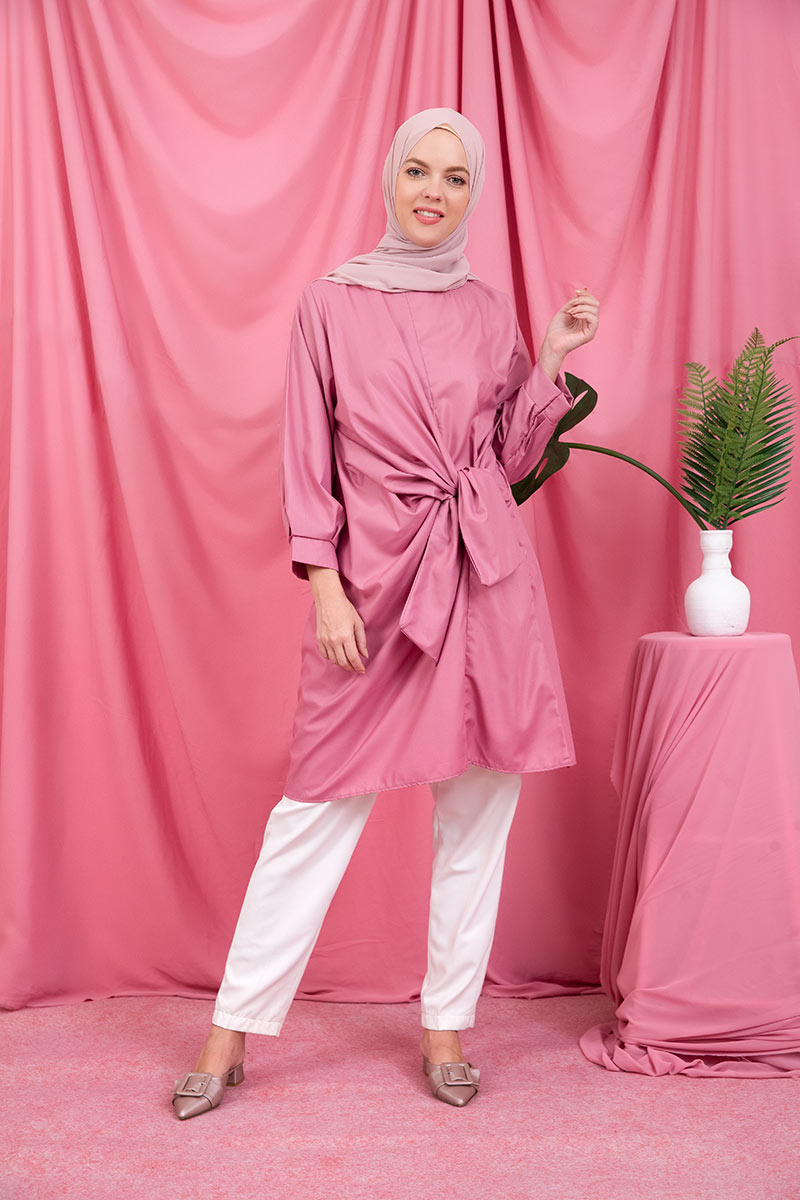 Sell Keysa Tunik Dusty Pink Tops | Hijabenka.com