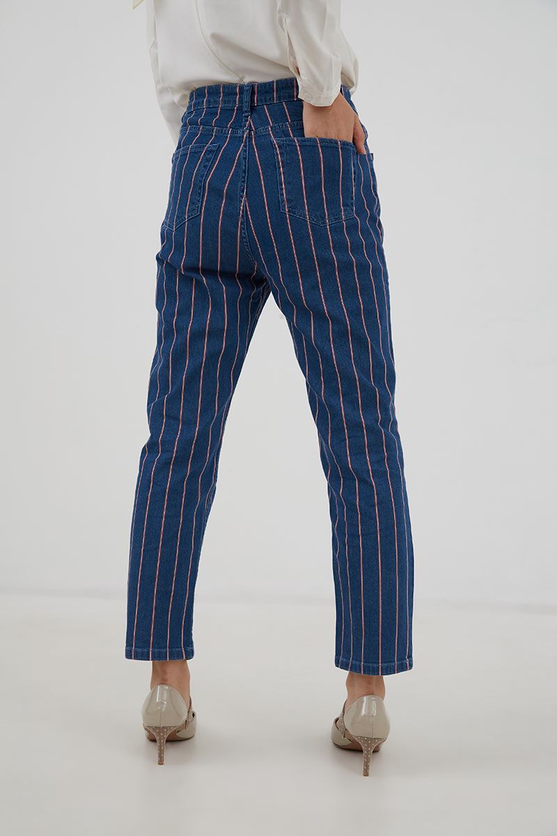 Sell Serlina Stripe Denim Pants Blue 