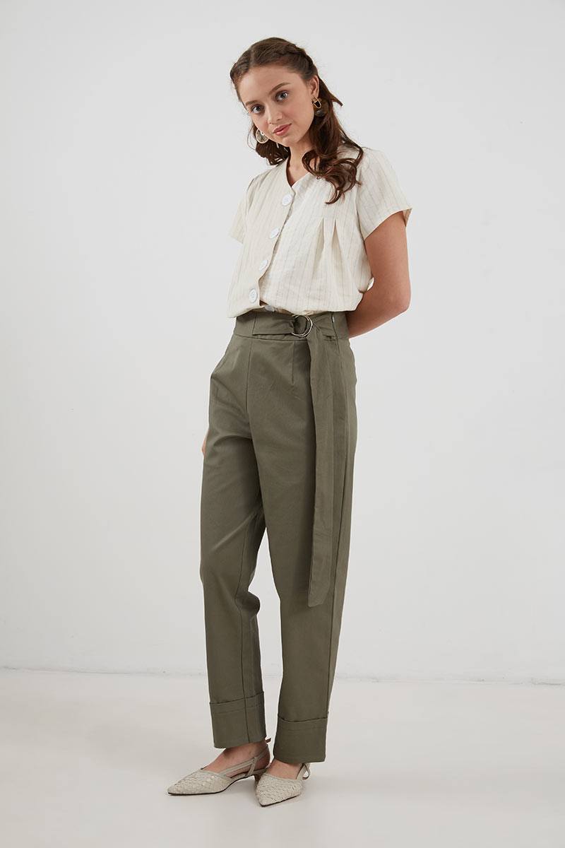 Sell Bridget Side Tie Pants Green Long 