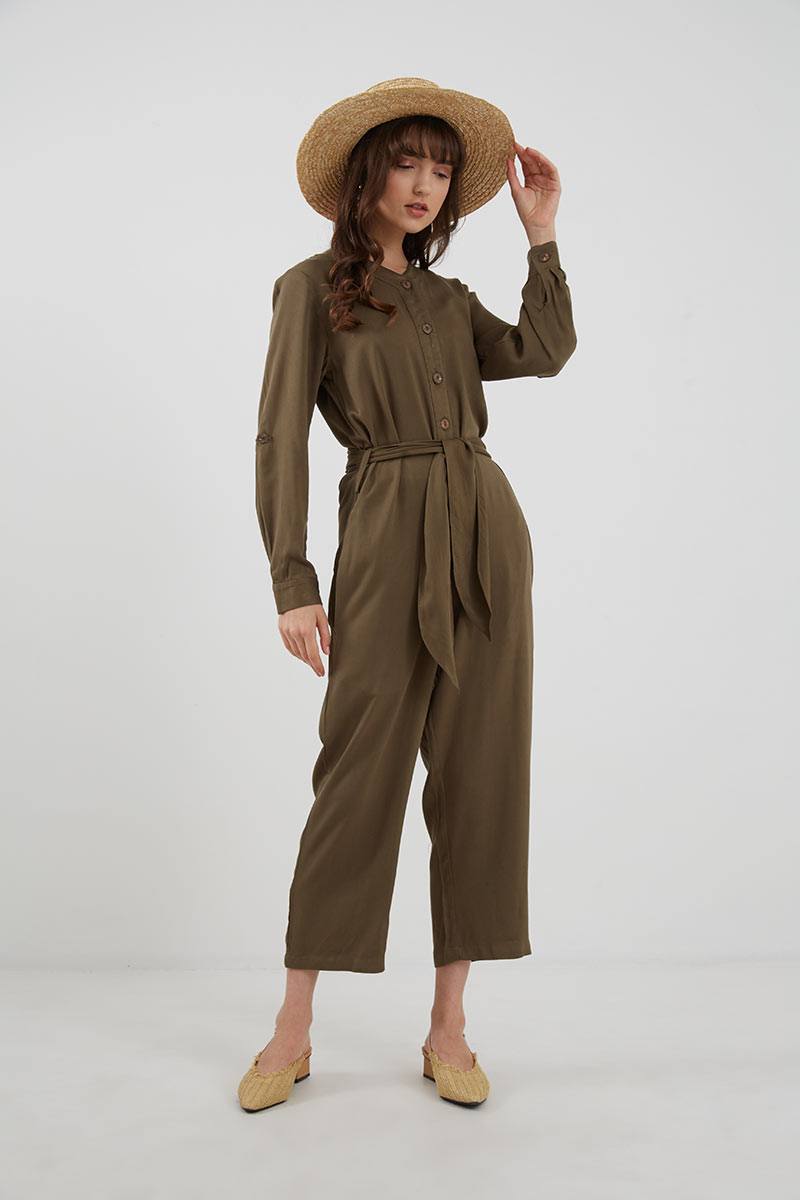 olive jump suit