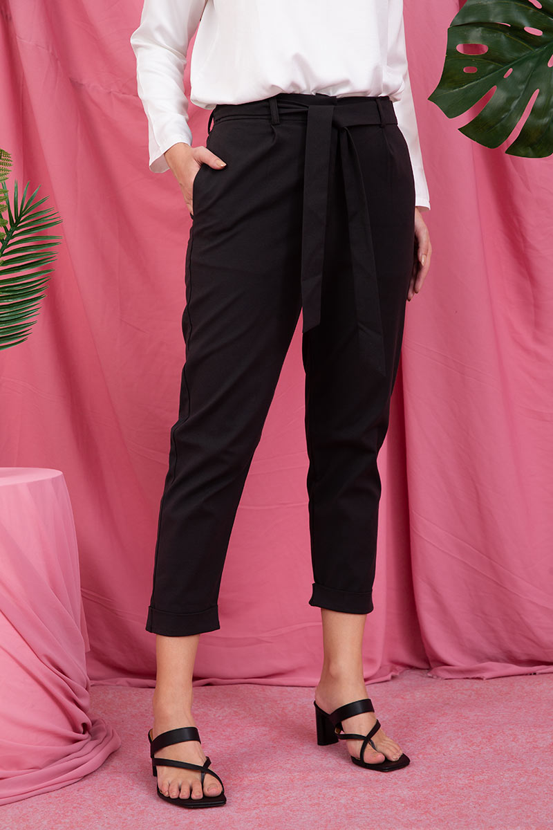 Sell Sacita Satin Stretch Pants Black 