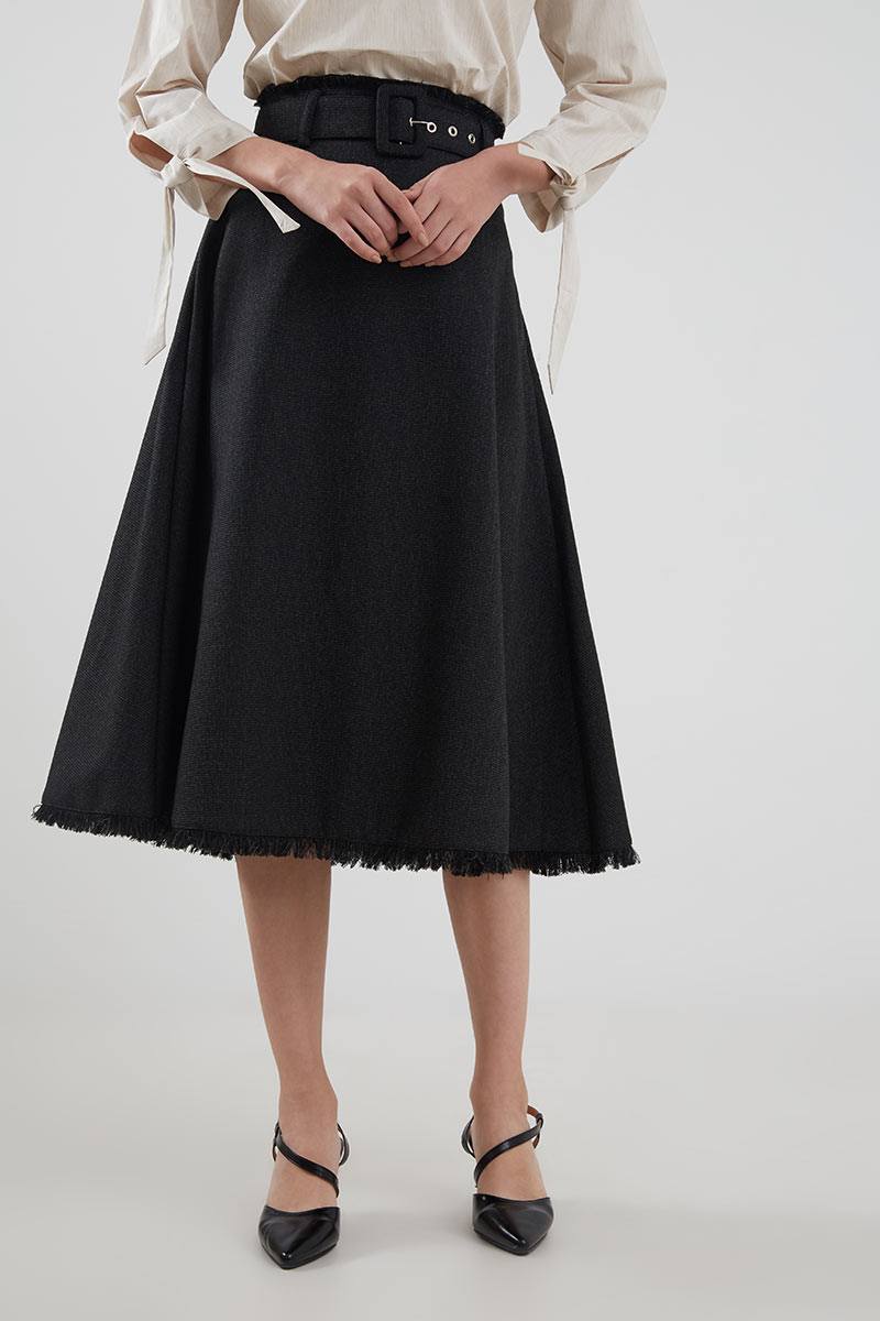 midi skirt black