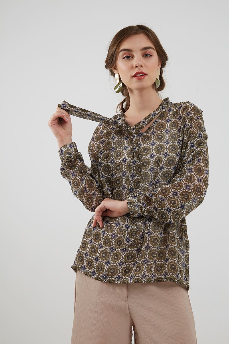Sell Etta Chiffon Tie Collar Blouse 