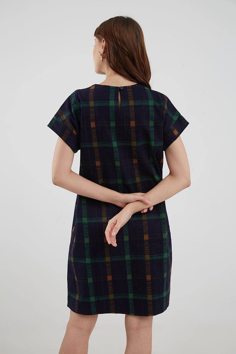 Sell Brifita Plaid Dress Navy Mini 