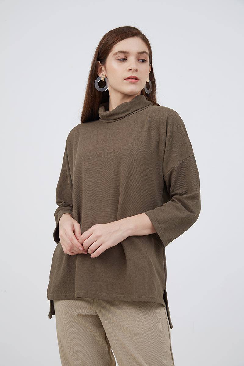 Sell Sofia Venya Turtleneck Blouse Green Tops Berrybenka