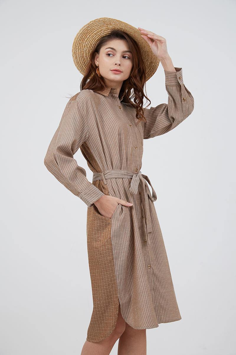Sell Farah Oversized Shirt Dress Brown 