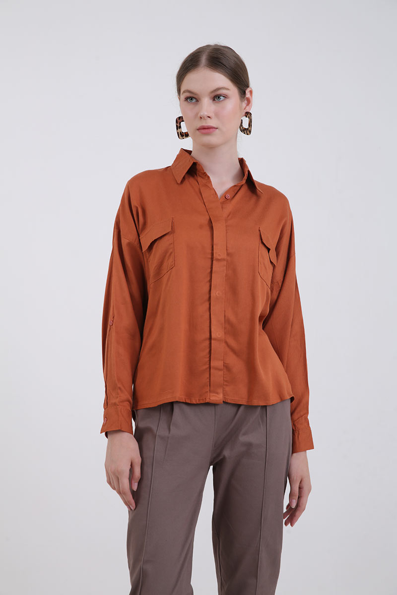 Sell Sofia Heina Basic Shirt Teracotta Women-shirts | Berrybenka.com